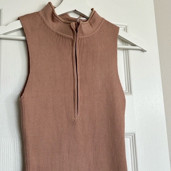 NWT DISSH Aymie Latte Zip Knit Mini Dress - Picture 7 of 7